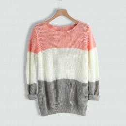 Suéter de punto para mujer suéter de cuello redondo Casual tejido suelto de manga larga Tops Slim Fit pulóver otoño nuevo suéter