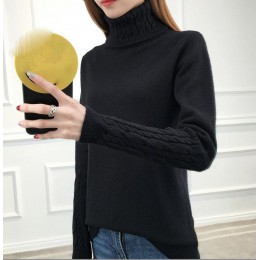 Jersey de cuello alto para mujer 2019 cachemir tejido invierno suéter y Jersey de punto para mujer