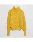 Suéteres de mujer Wixra 2019 Otoño Invierno Tops suéter de cuello alto mujeres grueso suéter de punto