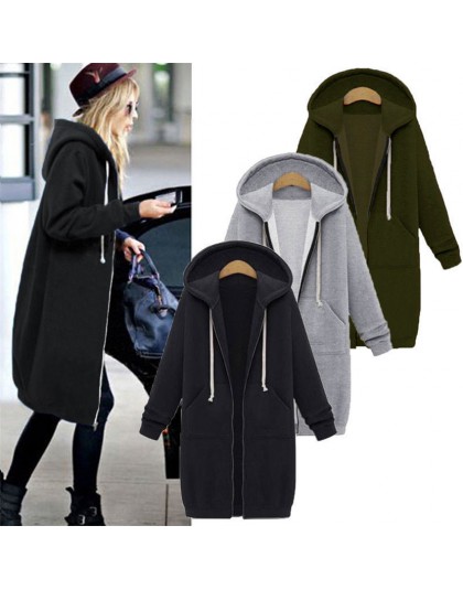 LASPERAL otoño invierno abrigo de mujer 2019 moda Casual larga cremallera con capucha chaqueta sudadera con capucha Vintage abri