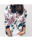Abrigos y chaquetas de mujer Retro Floral cremallera Up Bomber Outwear Casual abrigos y chaquetas de mujer 2018AUG10