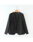 Abrigo de traje de capa de diseño dividido para mujer chaqueta casual negra y blanca de moda ropa de calle suelta tops C613