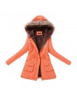 Parka a la moda Otoño Invierno chaquetas de abrigo de piel de mujer Abrigos largos Parkas sudaderas Oficina señora algodón talla