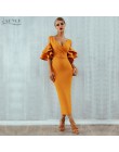 Adyce 2019 nuevo vestido de Club de verano para mujer Vestidos de fiesta de celebridad vestido amarillo rojo con volantes maripo