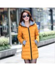 2019 mujeres invierno con capucha abrigo más tamaño caramelo color algodón acolchado chaqueta femenina parka larga Mujer wadded 