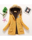 Abrigo de invierno para mujer abrigo grueso cálido con capucha bolsillos Slim Imitación Piel Parka chaqueta femenina