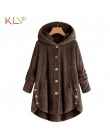 Abrigada chaqueta de invierno con capucha botón suelta largo 2019 de talla grande Chamarra Cazadora abrigo de mujer para niñas 1