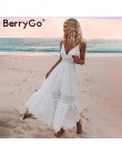 BerryGo perlas blancas sexy vestido de verano de mujer 2019 ahuecado bordado maxi vestidos de algodón noche Fiesta vestidos larg