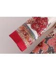 2018 mujeres Vintage Retro rojo estampado Floral Kimono traje chaqueta señoras cintura bowknot sashes Outwear negocios casual De