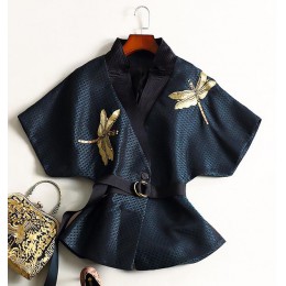 GETSRING chaqueta de Kimono para mujer Chaquetas de abrigo para mujer 2019 nuevo abrigo bordado cuentas manga murciélago chaquet