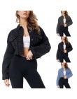 NIBESSER 2019 nueva chaqueta vaquera lavada desgastada para mujer Casual chaqueta vaquera de un solo pecho azul negro suelta muj