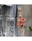 2019 otoño mujer tridimensionales bordado flor corta lavado de manga larga chaqueta de mezclilla azul claro chaqueta de mezclill