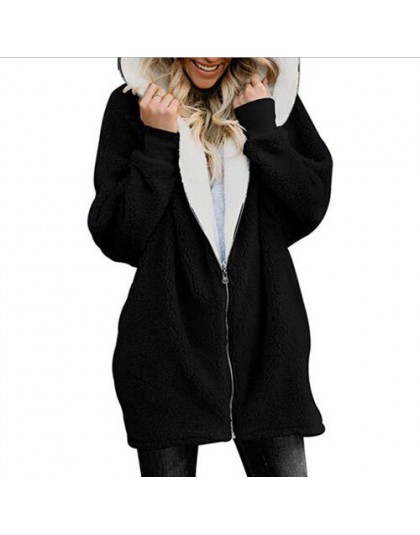 Otoño Invierno chaqueta básica mujer cremallera abrigo largo de piel con capucha mujeres talla grande nueva casual señoras ropa 