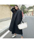 LANMREM nueva moda negro de gran tamaño de solapa con botón de ventilación chaqueta de invierno 2018 abrigo largo de algodón par