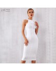 ADYCE 2019 nuevo verano blanco mujeres vestido vendaje Vestidos elegante tanque Sexy sin mangas Bodycon Club Vestidos celebridad