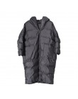[EAM] 2019 nuevo invierno con capucha de manga larga Color sólido negro algodón acolchado caliente suelta chaqueta de gran tamañ