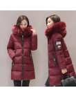 2019 nuevo Parka abrigos de invierno para mujer chaquetas largas de algodón Casual con capucha de piel cálida Parkas abrigo de m
