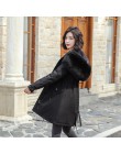 2019 algodón forro abrigo cálido y chaqueta impermeable mujeres más tamaño Delgado largo abrigo femenino invierno gran piel con 