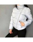 Mujer Chaqueta corta Parkas Mujer 2019 chaqueta de invierno abrigo moda Otoño sólido cálido Casual acolchado abajo Parka Mujer a