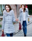 Abrigo de mujer de moda versión coreana de algodón largo acolchado Chaqueta de algodón más gruesa de mujer parka 1509