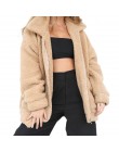 Moda sudadera con solapa abrigo de piel de lana 2019 mujeres Otoño Invierno chaqueta suave gruesa de felpa cremallera abrigo cor