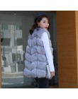 Invierno sin mangas Faux Fur mujeres chaleco abrigo talla grande 4XL zorro lujo caliente mujeres chalecos abrigos 2019 mujeres g