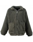 Chaqueta de lana de cordero de piel gruesa y cálida para mujer abrigo con cremallera de otoño invierno cuello vuelto ropa de abr