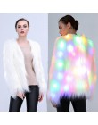 6XL mujeres imitación piel LED luz abrigo trajes de Navidad Cosplay chaqueta de piel mullida Outwear invierno cálido Festival Fi