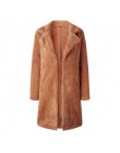 Abrigo largo elegante de piel sintética para mujer 2019 otoño invierno abrigo de piel suave abrigo de felpa para mujer