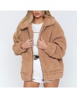Sudadera con solapa y cremallera plateada abrigo de piel de lana para mujer Otoño Invierno chaqueta suave gruesa de felpa abrigo
