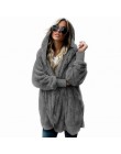 NORMOV de talla grande de felpa con capucha abrigos sudadera manga larga cálido cárdigan prendas de vestir Teddy chaqueta acoged