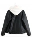 Sungtin suave suelta PU chaqueta de cuero mujeres negro motociclista motocicleta abrigo corto de cuero de imitación Streetwear m