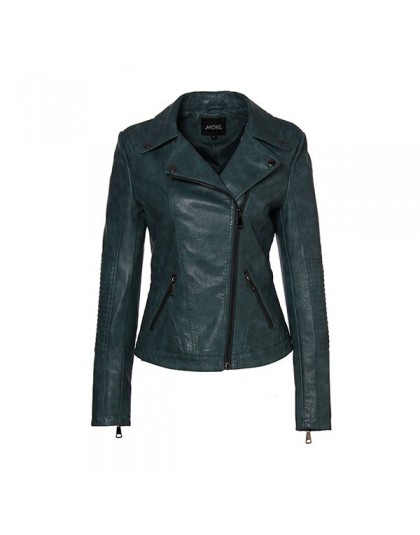 AORRYVLA 2019 nueva chaqueta de cuero de imitación de mujer de Otoño de moda de Color negro con cierre de cuello chaqueta