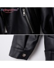 Aelegantmis mujeres sueltas chaqueta de cuero de imitación remache Retro clásico Moto Biker chaqueta mujer abrigo básico talla g