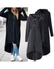 LOSSKY de moda de manga larga con capucha abrigo de Otoño de 2018 con cremallera negro Plus tamaño 5XL larga de terciopelo abrig