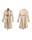 JAZZEVAR 2019 nueva primavera otoño moda Casual mujeres caqui gabardina abrigo largo ropa suelta para dama con cinturón 850115