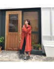 Mujer 2019 primavera y otoño moda marca Corea estilo Vintage suelto largo gabardina femenina Casual caqui rojo gabardina paño