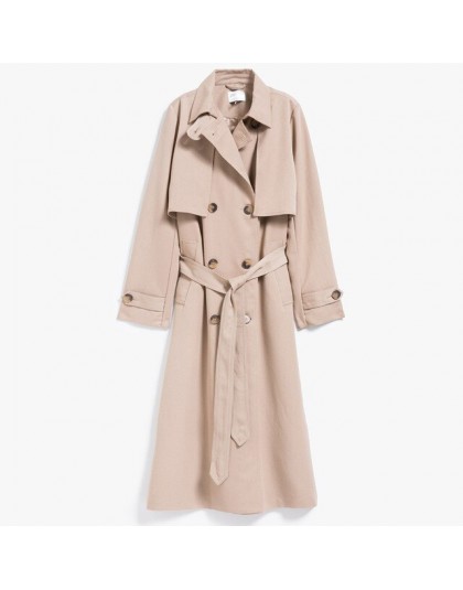 HDY Haoduoyi 2019 otoño nueva marca de alta moda mujer clásico doble Breasted impermeable gabardina ropa de abrigo de negocios