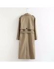 Mujer Casual Color sólido doble Breasted Outwear Sashes Oficina abrigo elegante Epaulet diseño largo Trench CRRIFLZ colección de
