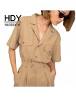 HDY Haoduoyi Color sólido camisas atractivas cuello Multi-Bolsillo decorativo Femme Neutral Tops moda mujer Outwears