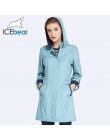 ICEbear 2019 abrigo para mujer de alta calidad gabardina larga de otoño para mujer sombrero cortavientos desmontable 17G116D