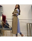 TWOTWINSTYLE a rayas de retazos cortavientos para mujer de manga larga de encaje hacia arriba gabardina femenina moda coreana 20