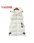 YAGENZ de talla grande Chaleco de invierno chaqueta de bolsillo con capucha abrigo cálido Casual de algodón acolchado chaleco fe