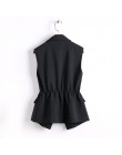 S-2XL nuevo OL moda mujer traje Chaleco corto estilo elástico cintura delgada elegante Oficina talla grande Mujer tops negro bla