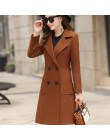 Ropa de abrigo chaqueta de otoño Casual para mujer nueva moda larga abrigo de lana de un solo pecho delgado tipo mujer invierno 