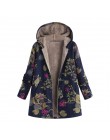 Mujer Otoño Invierno abrigos Casual abrigo estampado Floral bolsillos con capucha Vintage Oversize abrigos ropa mujer