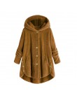 Caliente invierno más tamaño S-5XL mujeres botón abrigo mullido cola Tops con capucha pulóver suelto Oversize abrigos abrigo cál