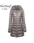 NewBang 7XL 8XL más Chaqueta larga de plumón de Invierno para mujer chaqueta Ultra ligera de mujer con capucha abajo abrigo feme