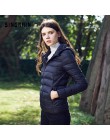 Chaqueta de plumón con capucha SINGRAIN para mujer 90% chaqueta de plumón de pato Ultra ligera cálida de gran tamaño para mujer