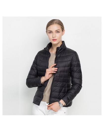 Abrigo de invierno para mujer 2018 nueva chaqueta ultradelgada de plumón de pato blanco ultradelgada de invierno para mujer